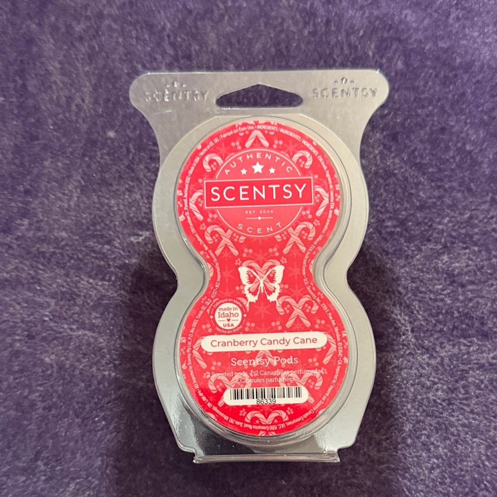 Scentsy Cranberry Candy Cane Scent Pods - Vibrant Red